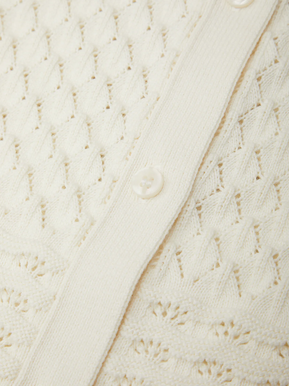 Adair: Pointelle Ruffle Trim Cotton Cardigan - Image 4