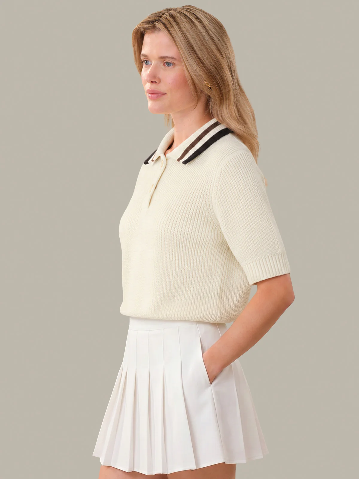 Briar: Contrast Trim Short Sleeve Polo - Image 2