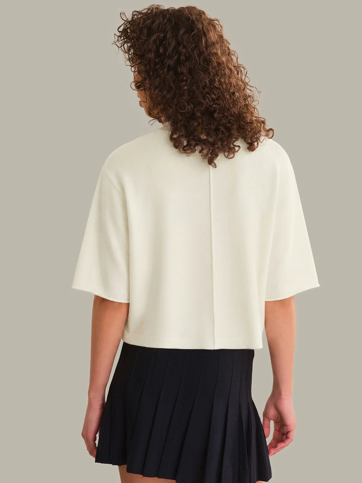Colette Solid Crew Neck Boxy Tee - Image 3