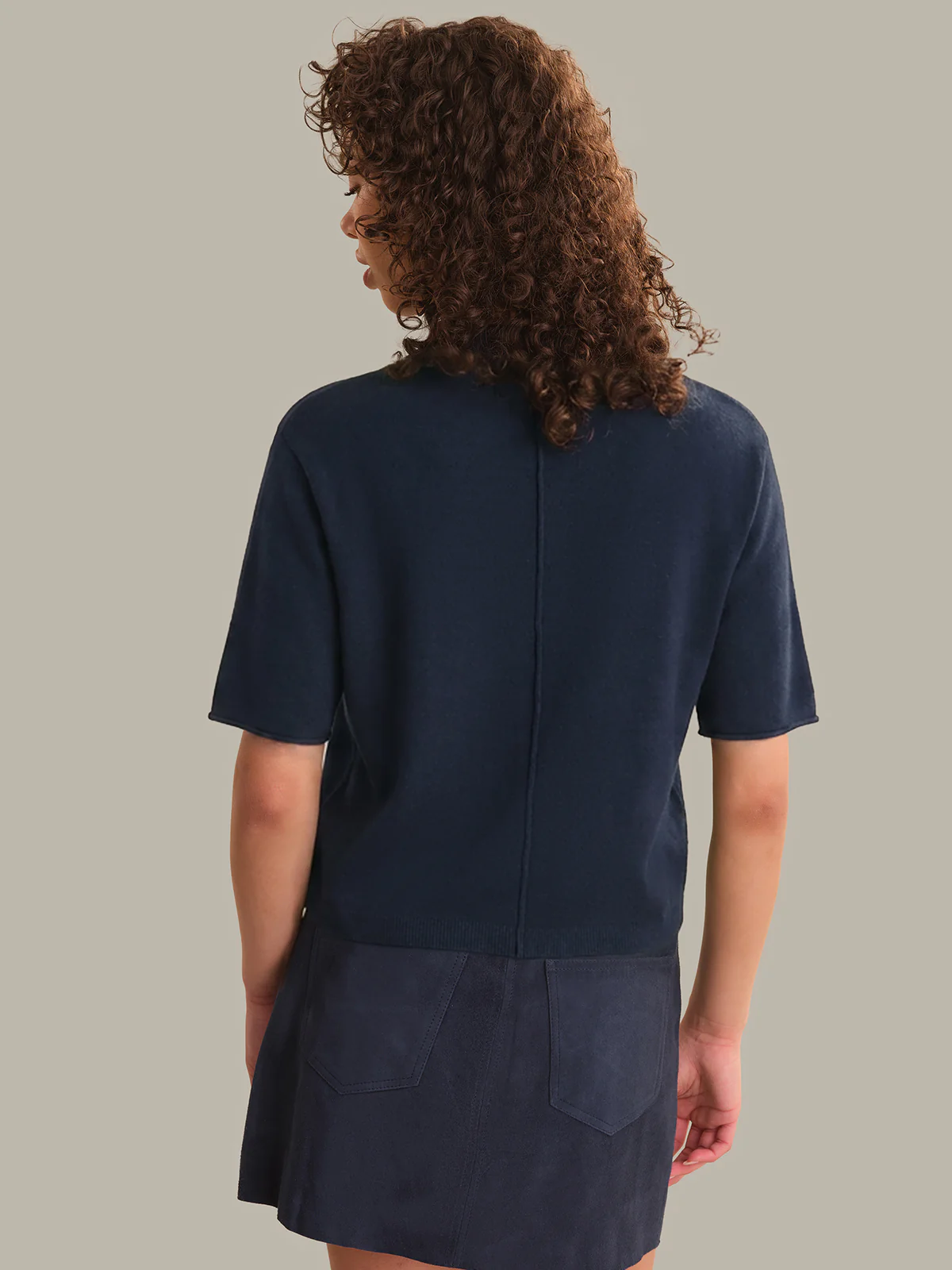 Colette Solid Crew Neck Boxy Tee - Image 3