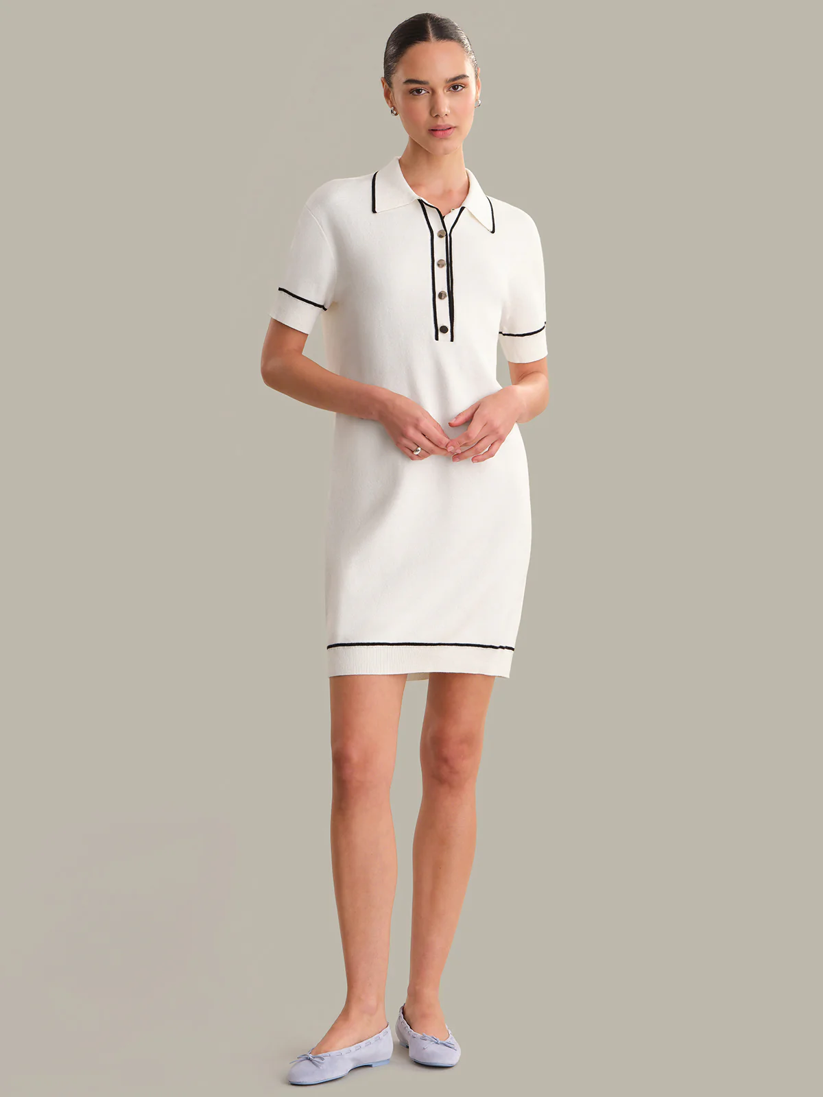 Ruby: Contrast Cotton Mini Dress