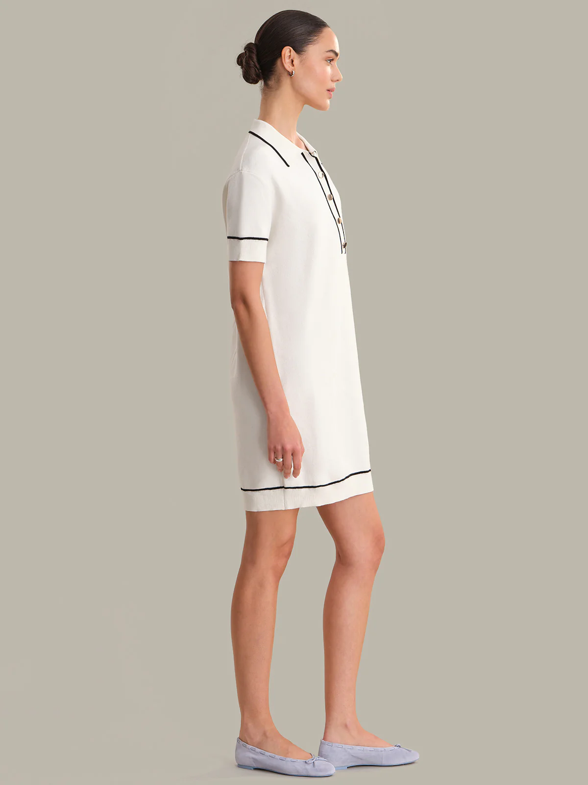 Ruby: Contrast Cotton Mini Dress - Image 2