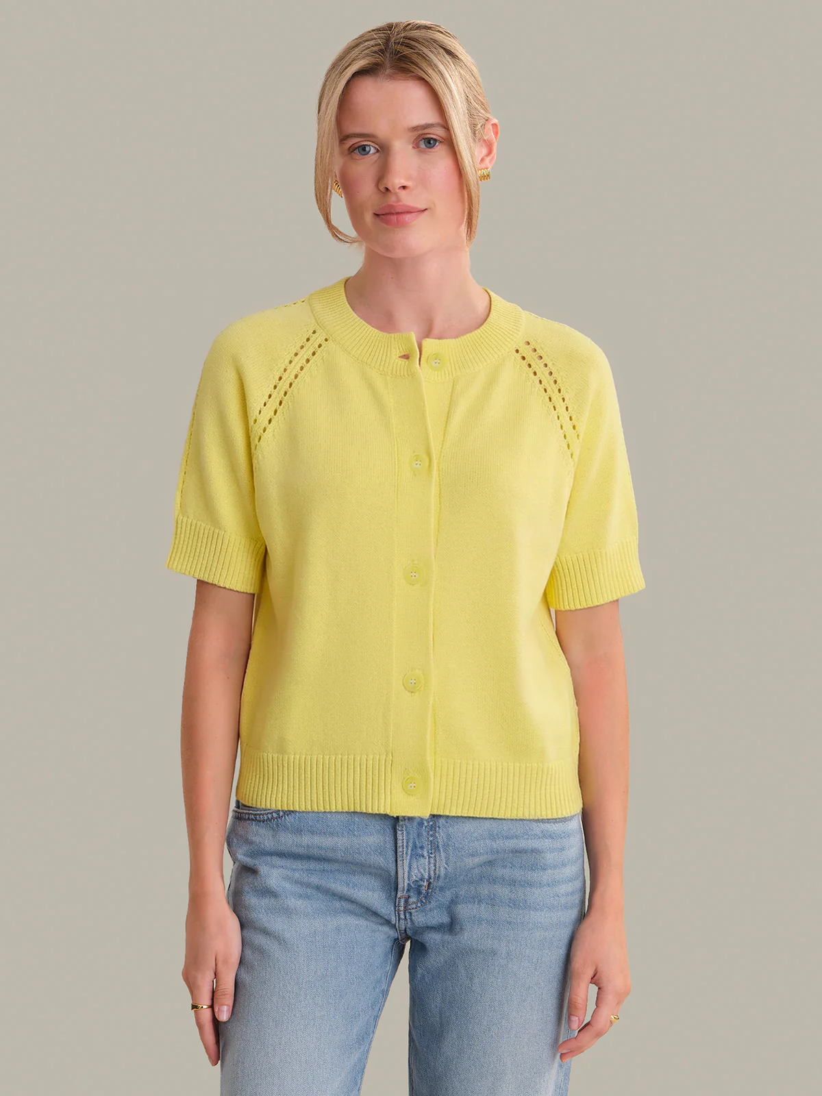 Melody: Cotton Button Down Cardigan