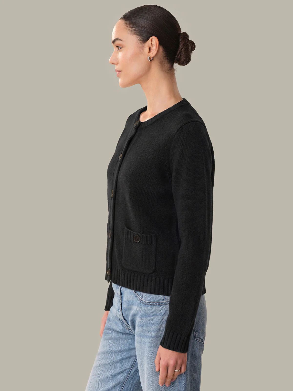 Skye: Cotton Crewneck Cardigan - Image 2