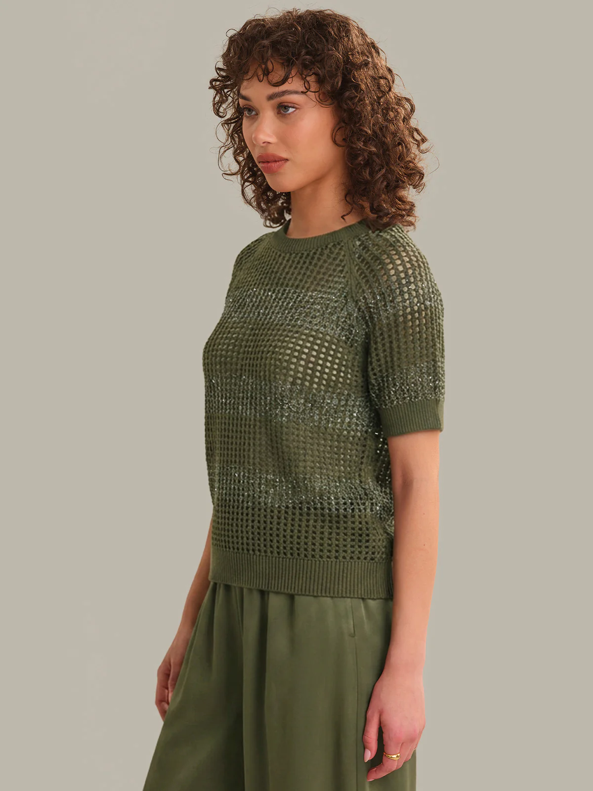 Alanna: Open Stitch Short Sleeve Sweater - Image 2