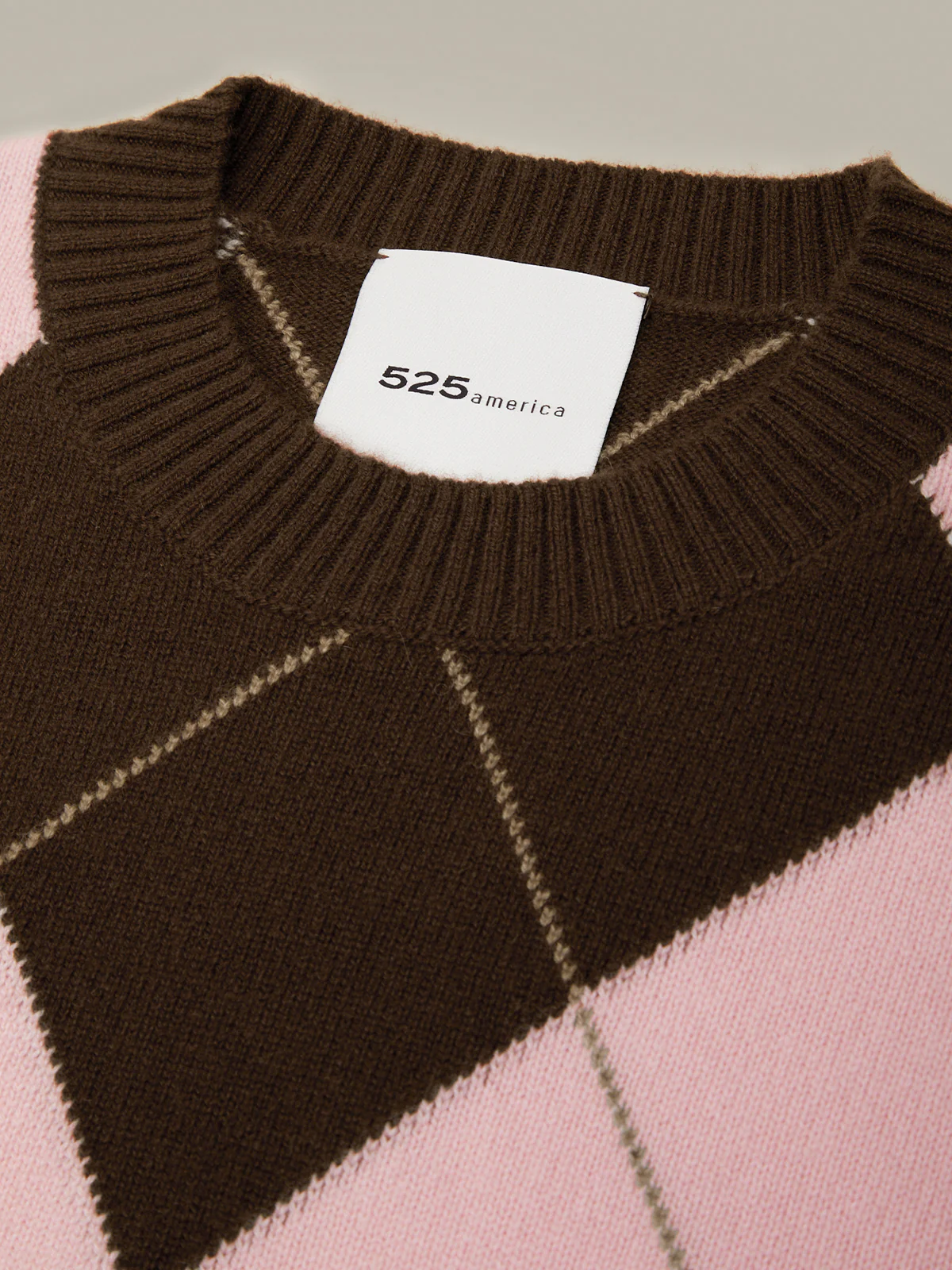 Holland: Oversized 100% Cashmere Argyle Sweater - Image 4