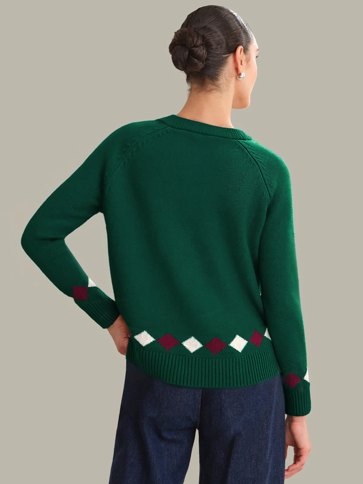 Jane: 100% Cashmere Argyle Sweater - Image 3