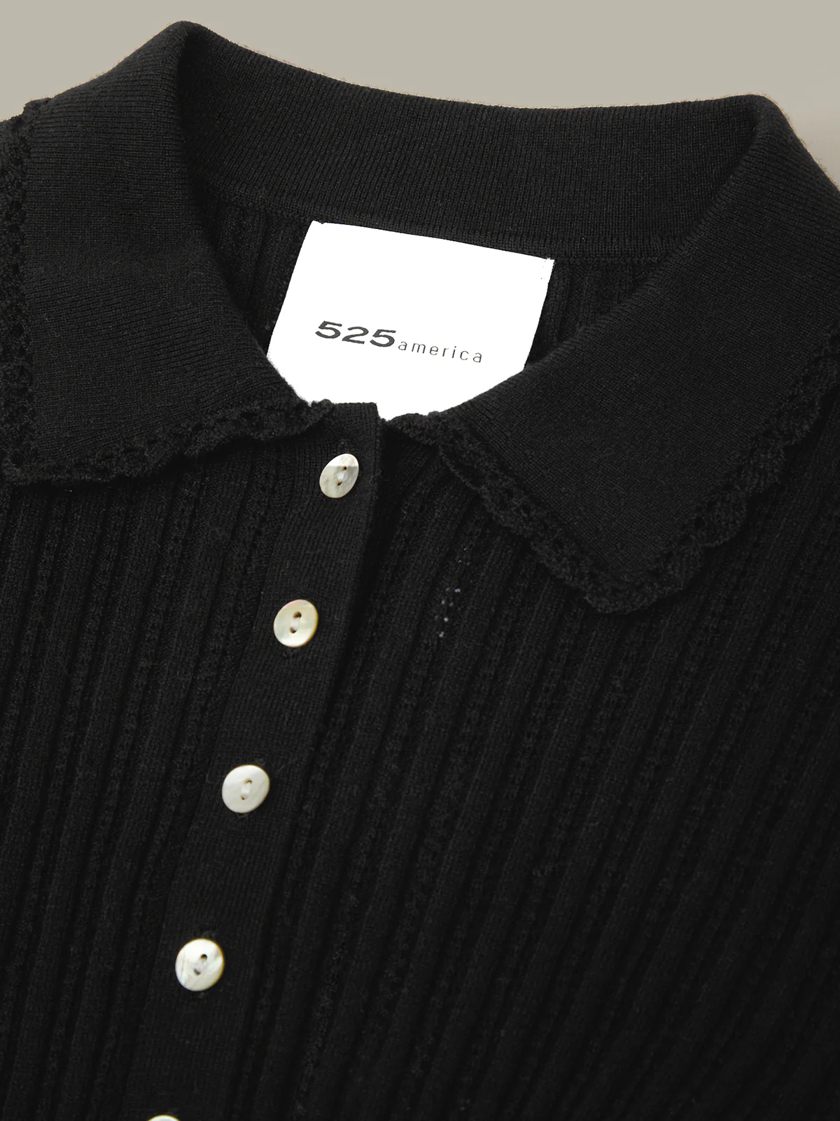 Tabitha Crochet Collar Long Sleeve Henley - Image 4