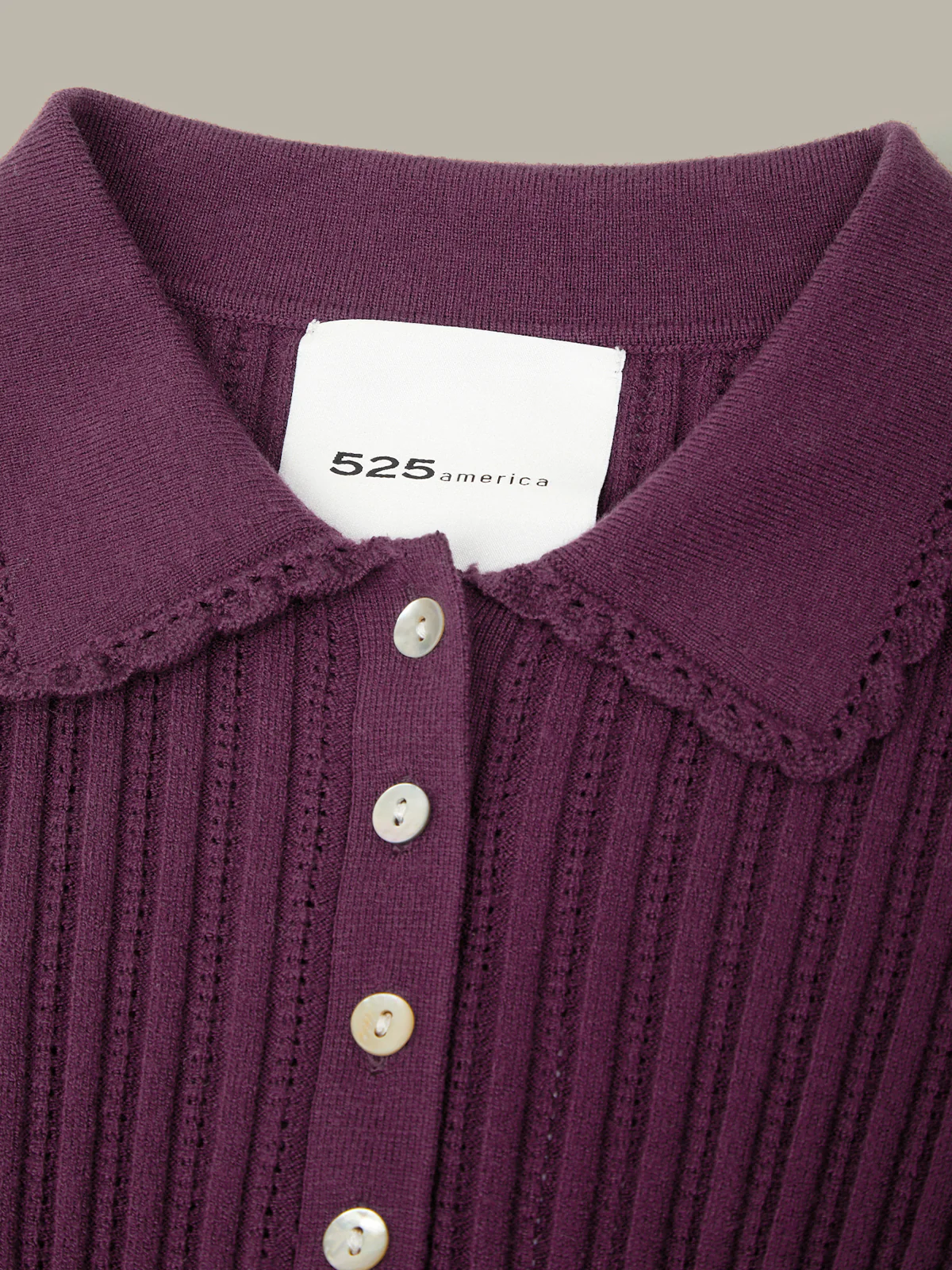 Tabitha Crochet Collar Long Sleeve Henley - Image 4