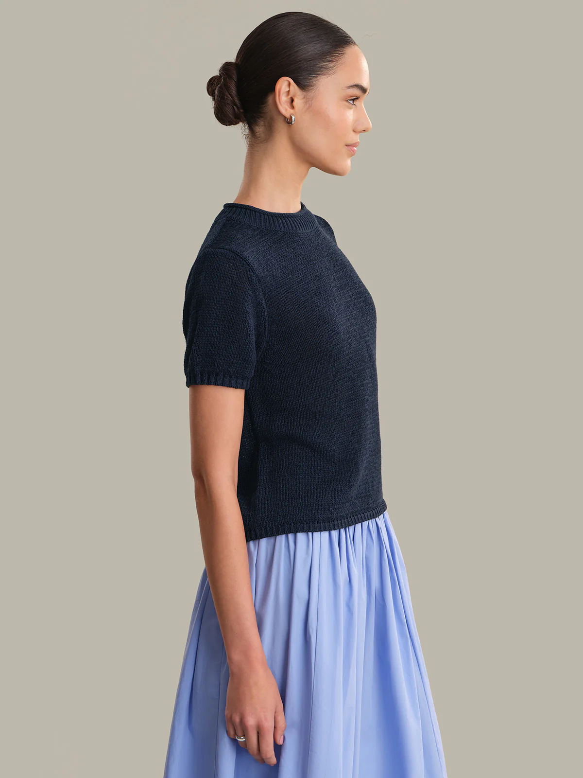 Terri: Roll Edge Short Sleeve Sweater - Image 2