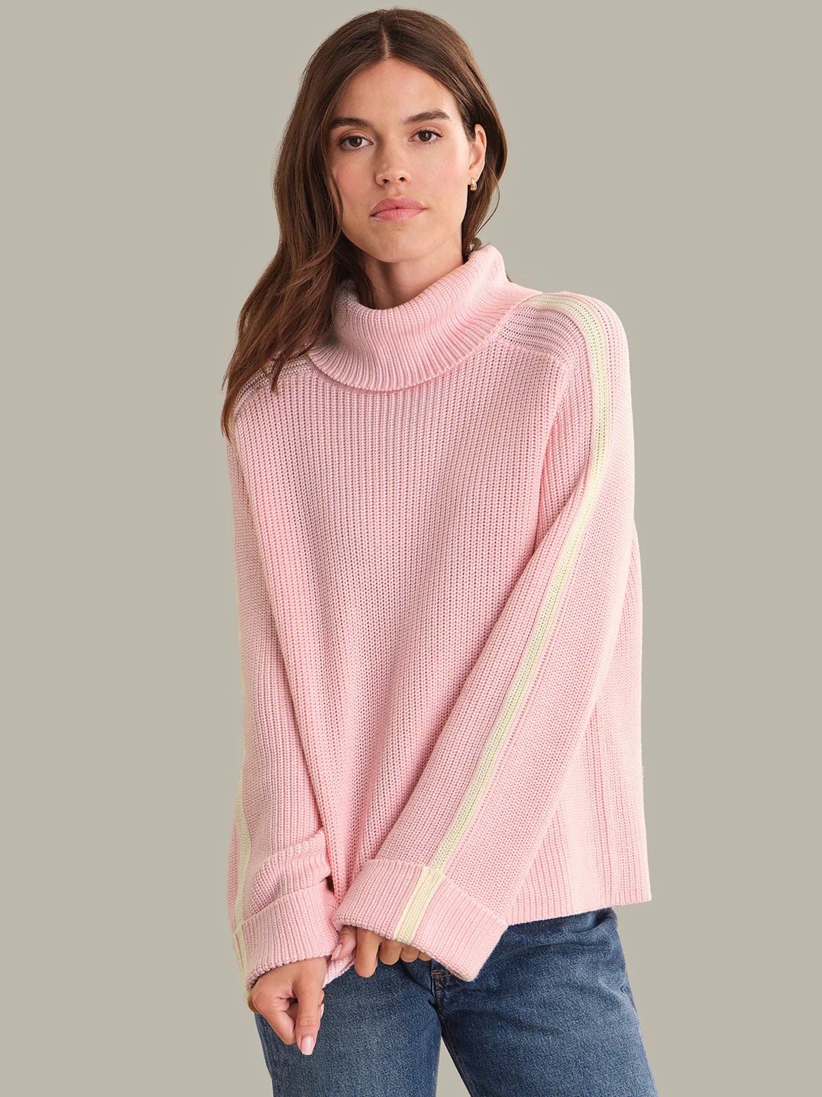 Vida: Cotton Tipped Turtleneck Sweater