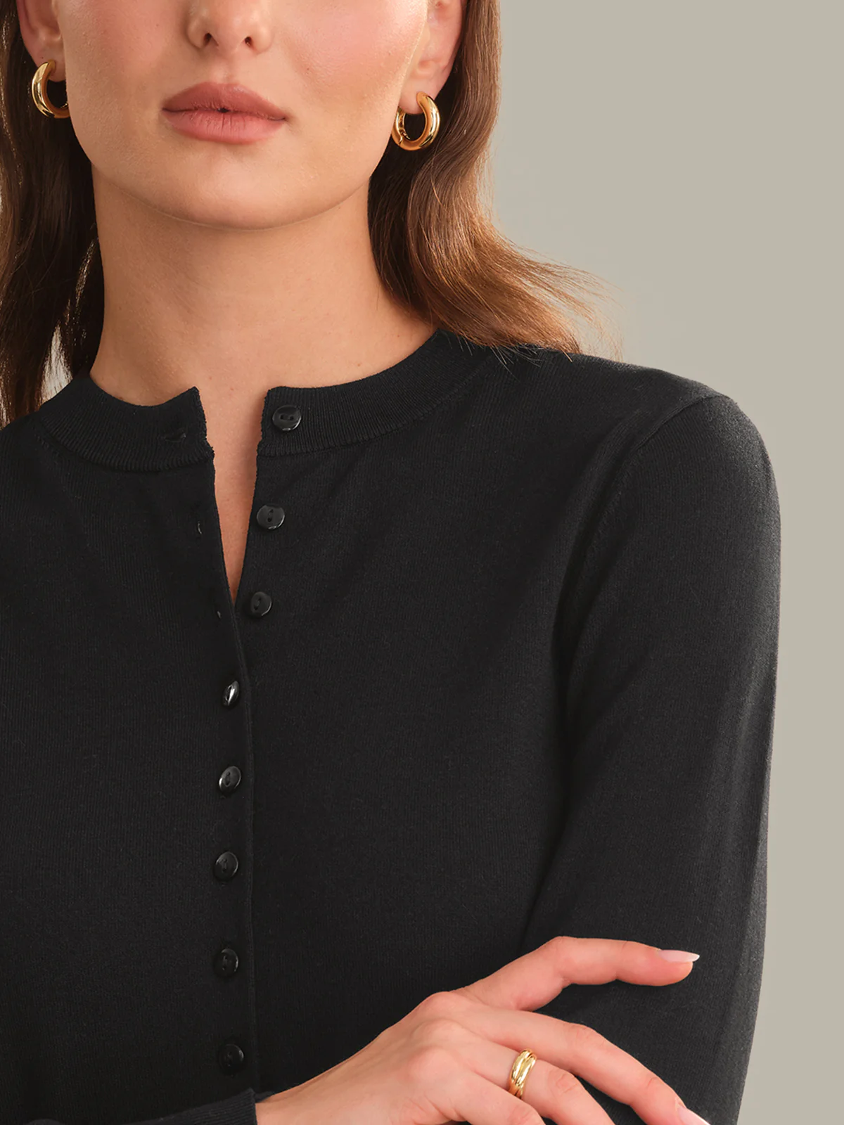 Winona Longsleeve Button Crew Cardigan - Image 5
